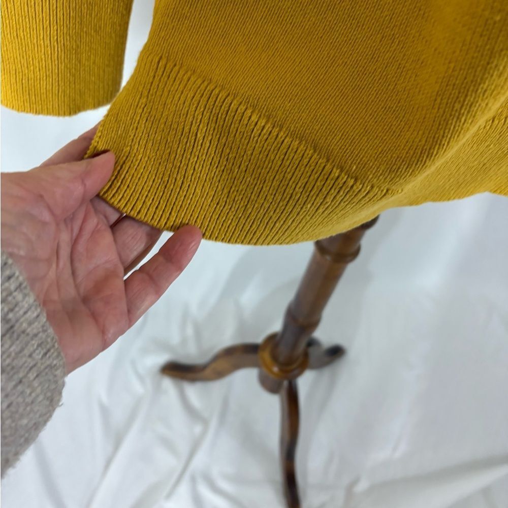 NWT LOFT Mustard Colored  Boat Neck Cotton Sweater - Picture 4 of 7